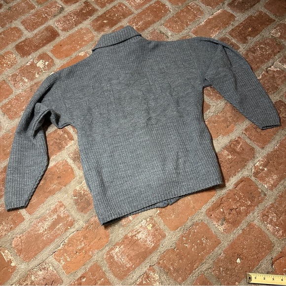 Vintage Turtleneck Sweater House Full Zip Sweater Charcoal Mens M Made In USA - Picture 12 of 16